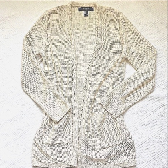 Forever 21 Sweaters - Cream Colored Cardigan Grandpa Sweater Small